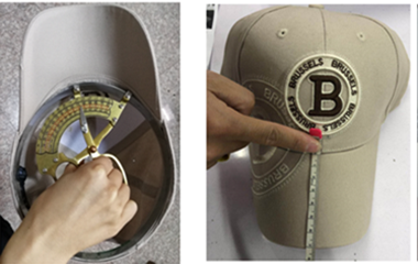帽子厂家品质管控尺寸测量