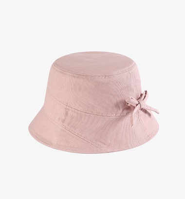 粉色蝴蝶结盆帽